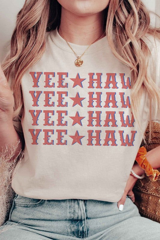 YEEHAW STAR REPEAT GRAPHIC TEE - Hassle Free Cart