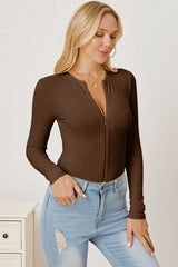 Zip Up Long Sleeve Bodysuit | Hassle Free Cart