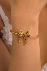 18K Gold-Plated Stainless Steel Bow Bracelet