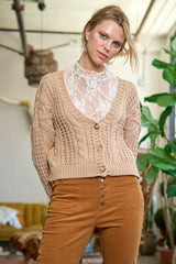 Plus Size Cable Knit Cardigan JJK5023P