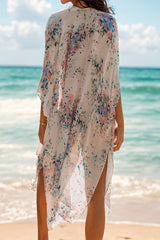 Printed Open Front Swimsuit Cover-Up