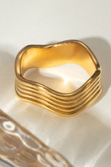 Gold Plated Stainless Steel Corrugated Ring