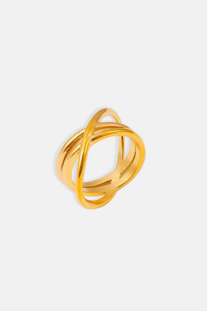 18K Gold-Plated Crisscross Ring