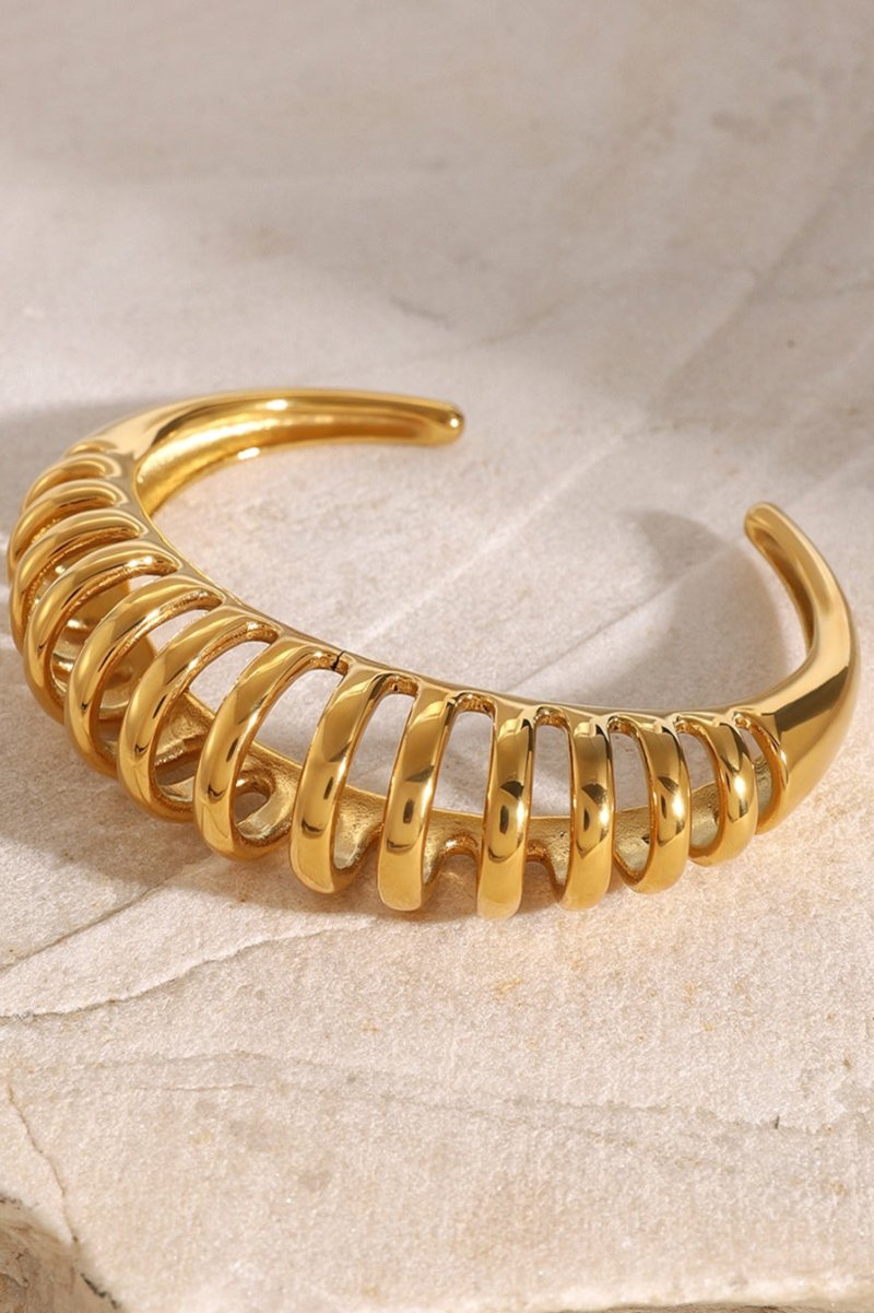 18K Gold-Plated Stainless Steel Cutout Bracelet