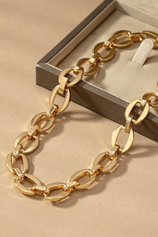 unique brass chunky chain necklace - Hassle Free Cart