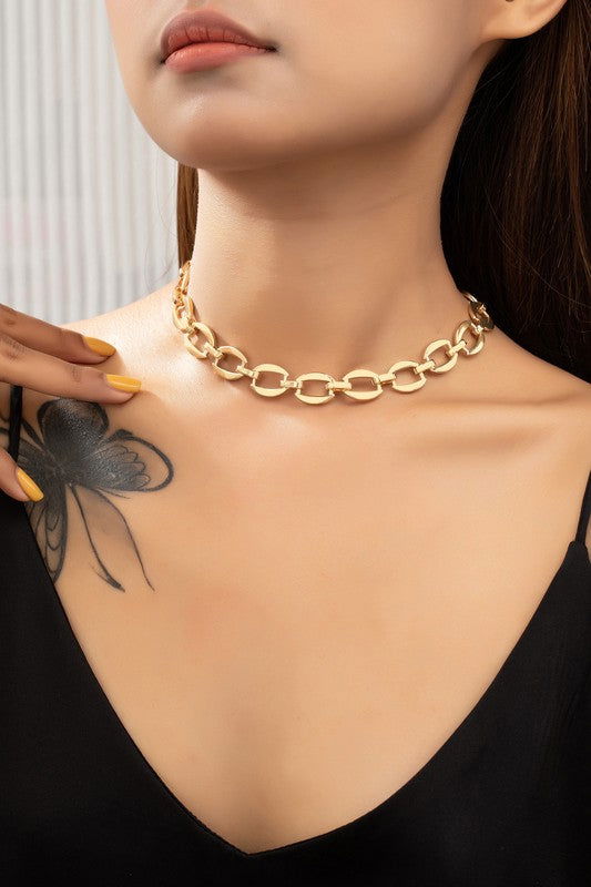 unique brass chunky chain necklace - Hassle Free Cart