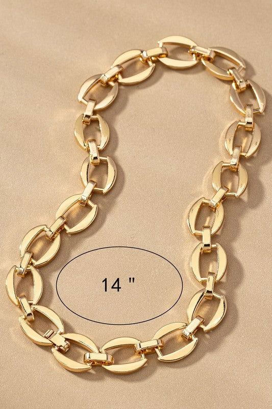 unique brass chunky chain necklace - Hassle Free Cart