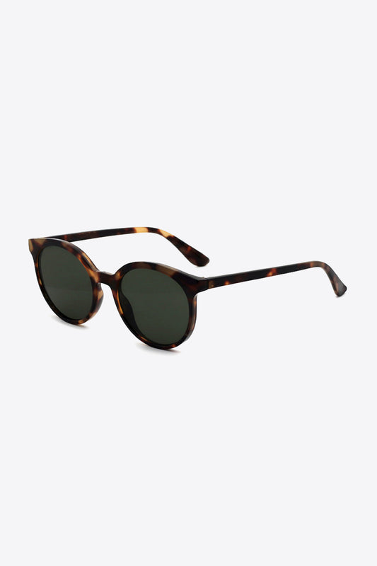 Black Tortoiseshell Round Polycarbonate Sunglasses